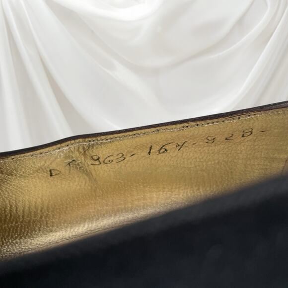 Ferragamo Black Silk Satin Pumps Heels Evening Shoes Italy Vintage 80s 9 B Women - Picture 10 of 16